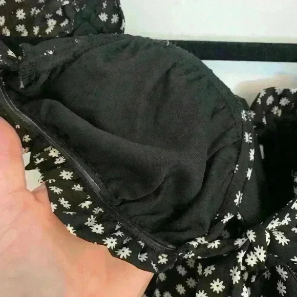 Princess Polly Black White Marion Floral Tie Front Mini Dress Size 4 - Picture 5 of 9